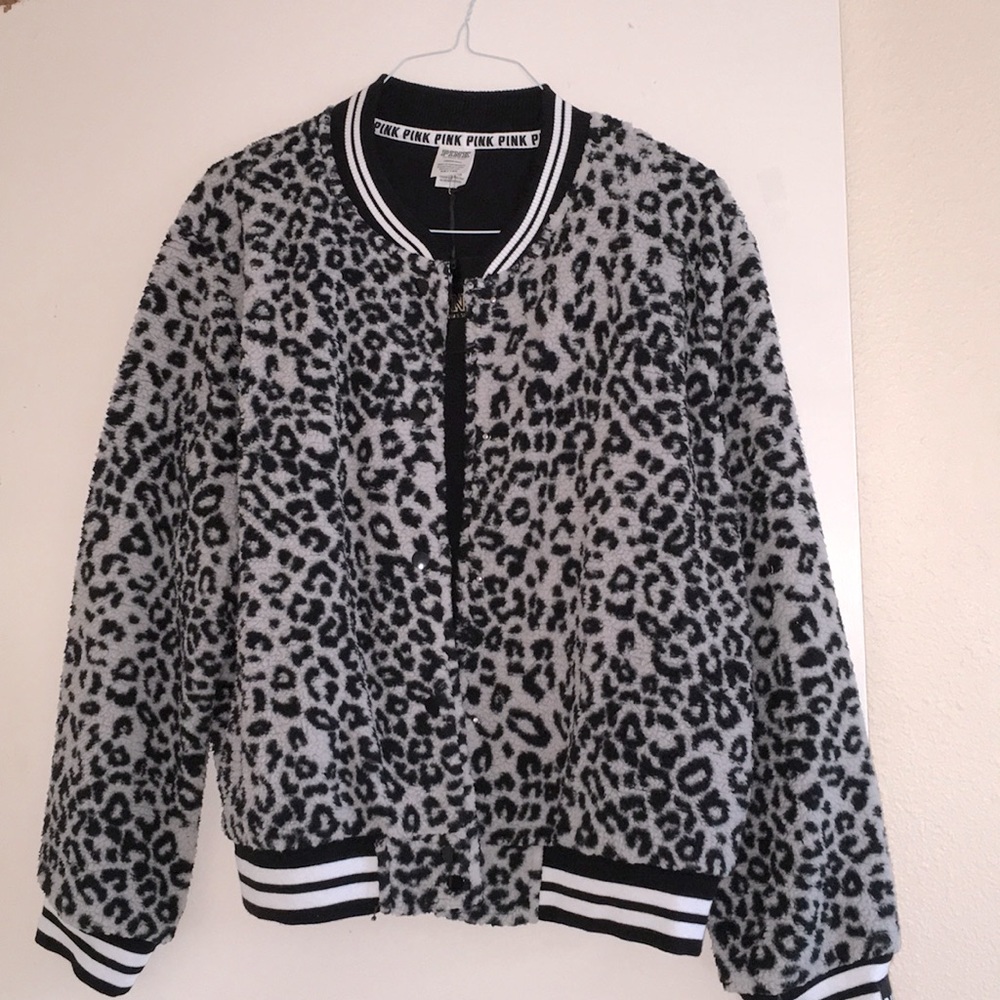 Victoria Secret Pink Sherpa leopard print jacket